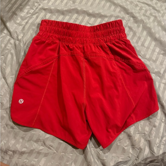 Lululemon high rise red shorts (4in) - Picture 2 of 4